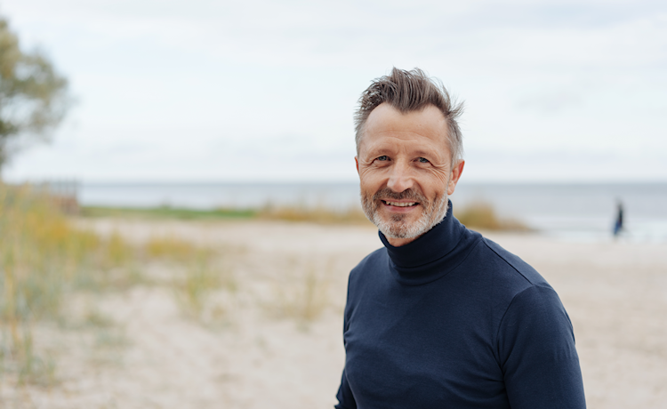 image man on beach