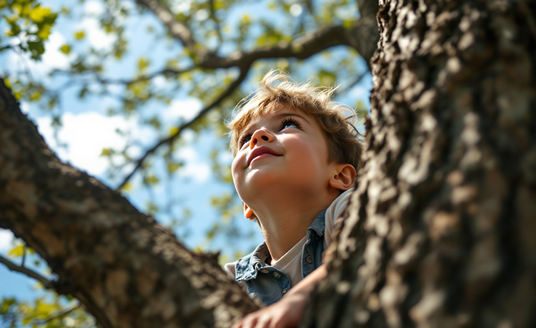 Illustration child in tree